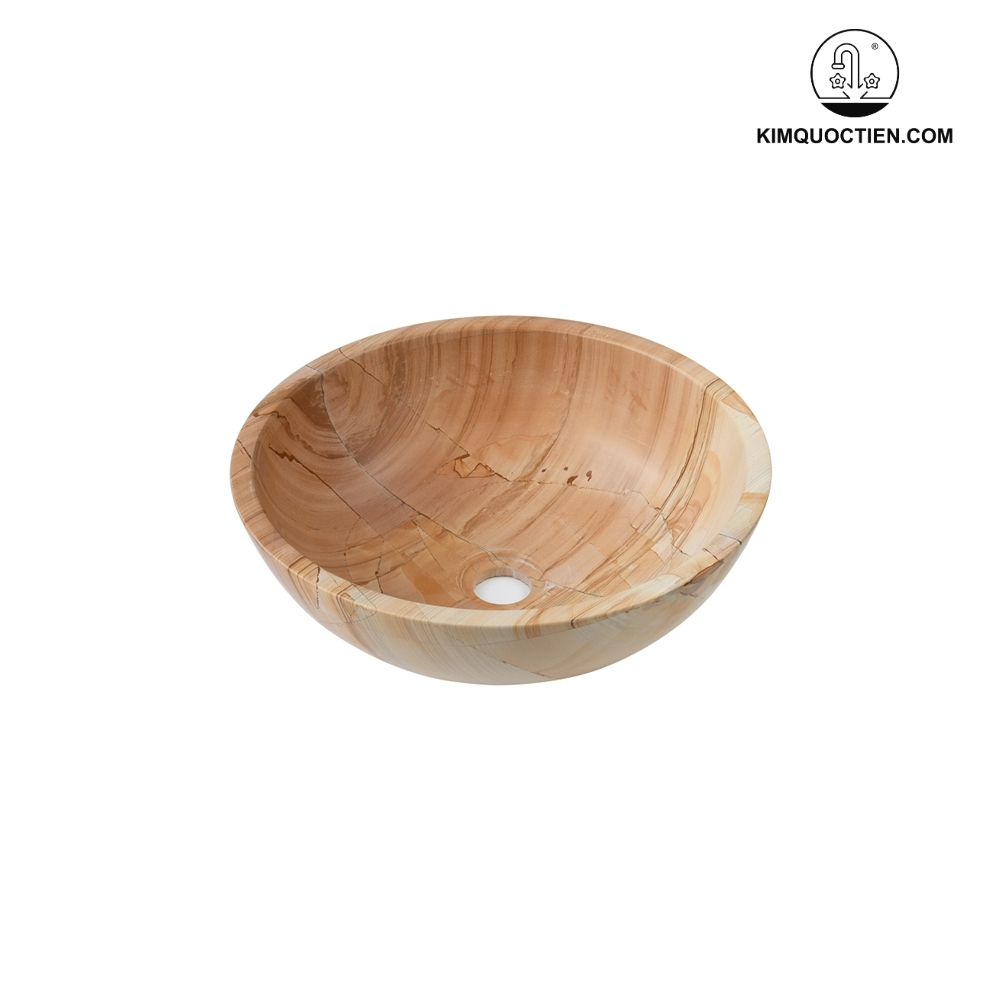 Chậu Rửa Mặt Lavabo Kanly MAR13N Đặt Bàn Đá Marble Tự Nhiên 400x140 mm