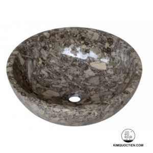 Chậu Rửa Mặt Lavabo Kanly MAR14I Đặt Bàn Đá Marble Tự Nhiên 400x150 mm
