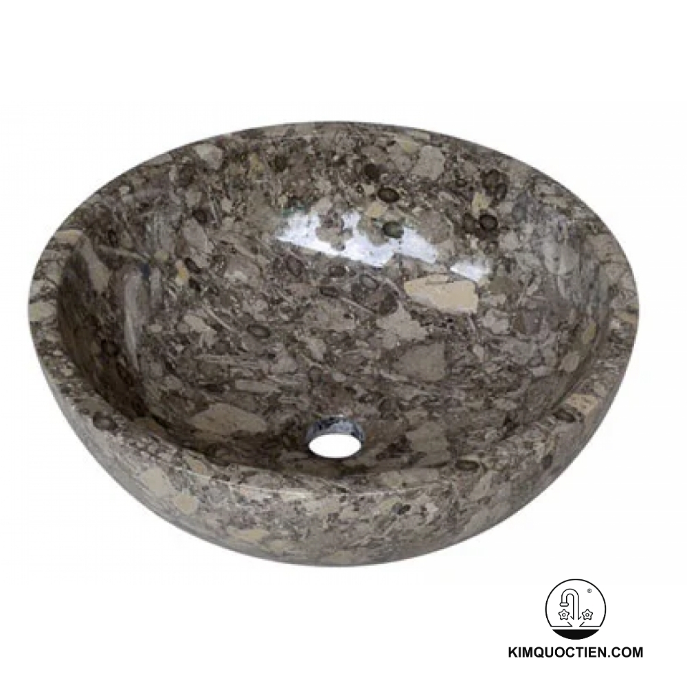 Chậu Rửa Mặt Lavabo Kanly MAR14I Đặt Bàn Đá Marble Tự Nhiên 400x150 mm