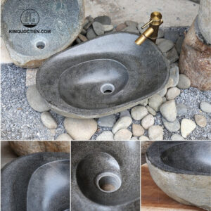 Chậu Rửa Mặt Lavabo Kanly MAR15SI Đặt Bàn Đá Cuội Tự Nhiên