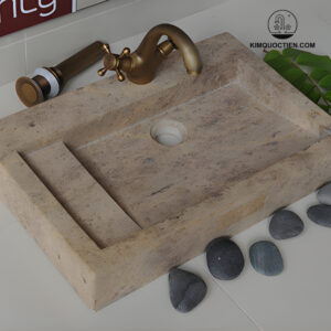 Chậu Rửa Mặt Lavabo Kanly MAR24V Đặt Bàn Đá Tự Nhiên
