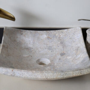 Chậu Rửa Mặt Lavabo Kanly MAR31V Đặt Bàn Đá Tự Nhiên 400x120 mm