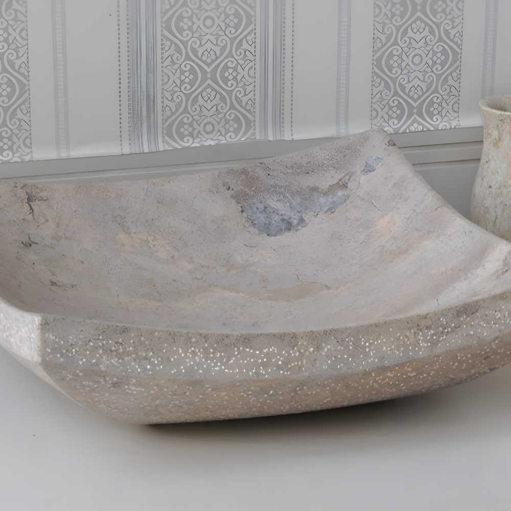 Chậu Rửa Mặt Lavabo Kanly MAR34V Đặt Bàn Đá Tự Nhiên 400x20 mm