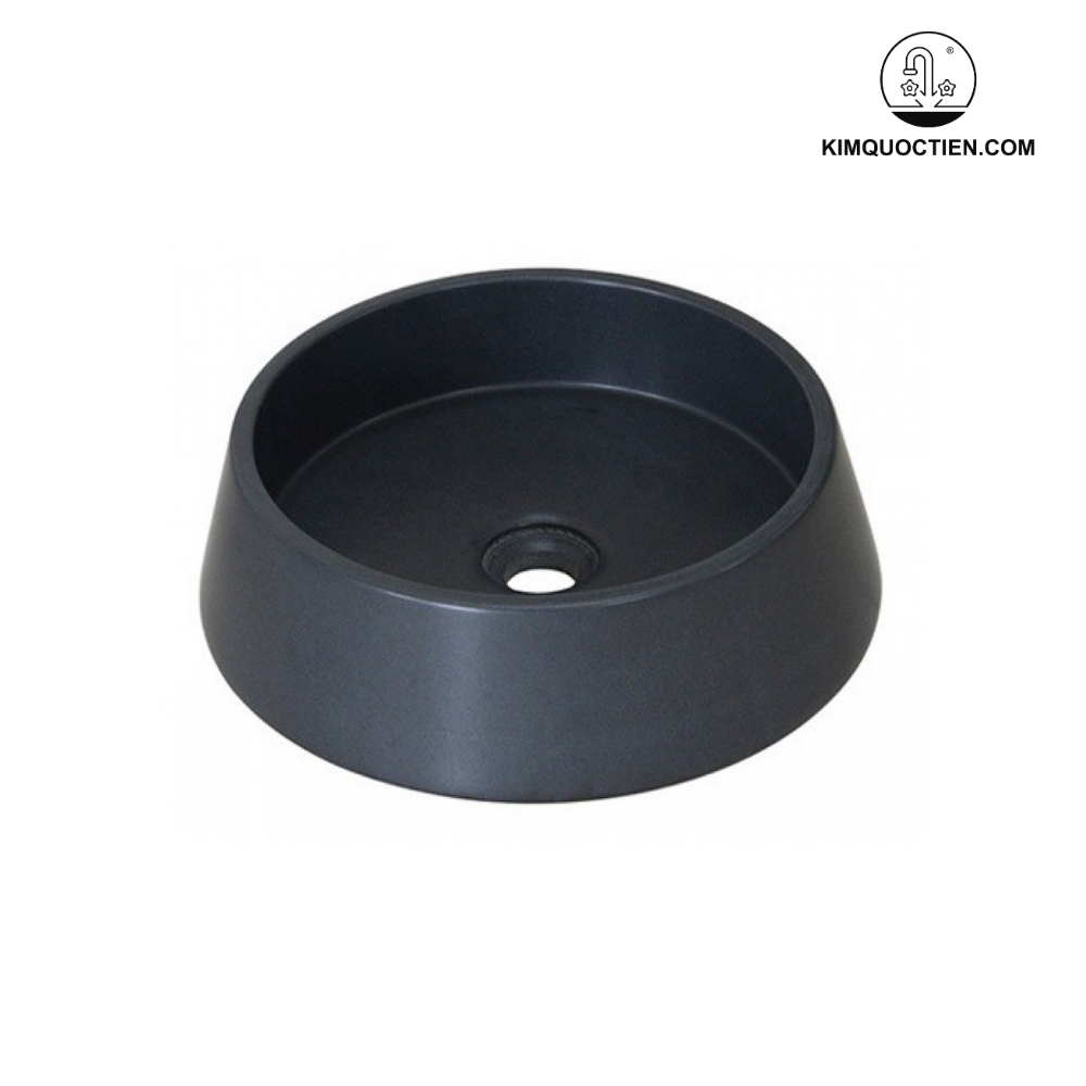 Chậu Rửa Mặt Lavabo Kanly MAR42V Đặt Bàn Đá Tự Nhiên Màu Đen 400x120 mm