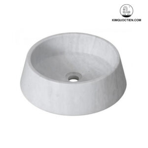 Chậu Rửa Mặt Lavabo Kanly MAR43V Đặt Bàn Đá Màu Trắng Sữa 400x120 mm