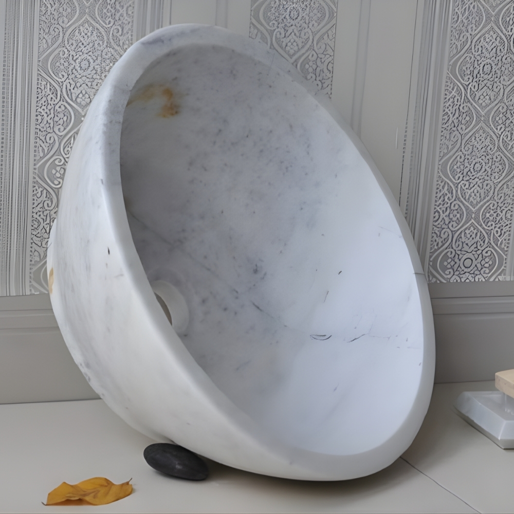 Chậu Rửa Mặt Lavabo Kanly MAR53V Đặt Bàn Đá Tự Nhiên 400x150 mm