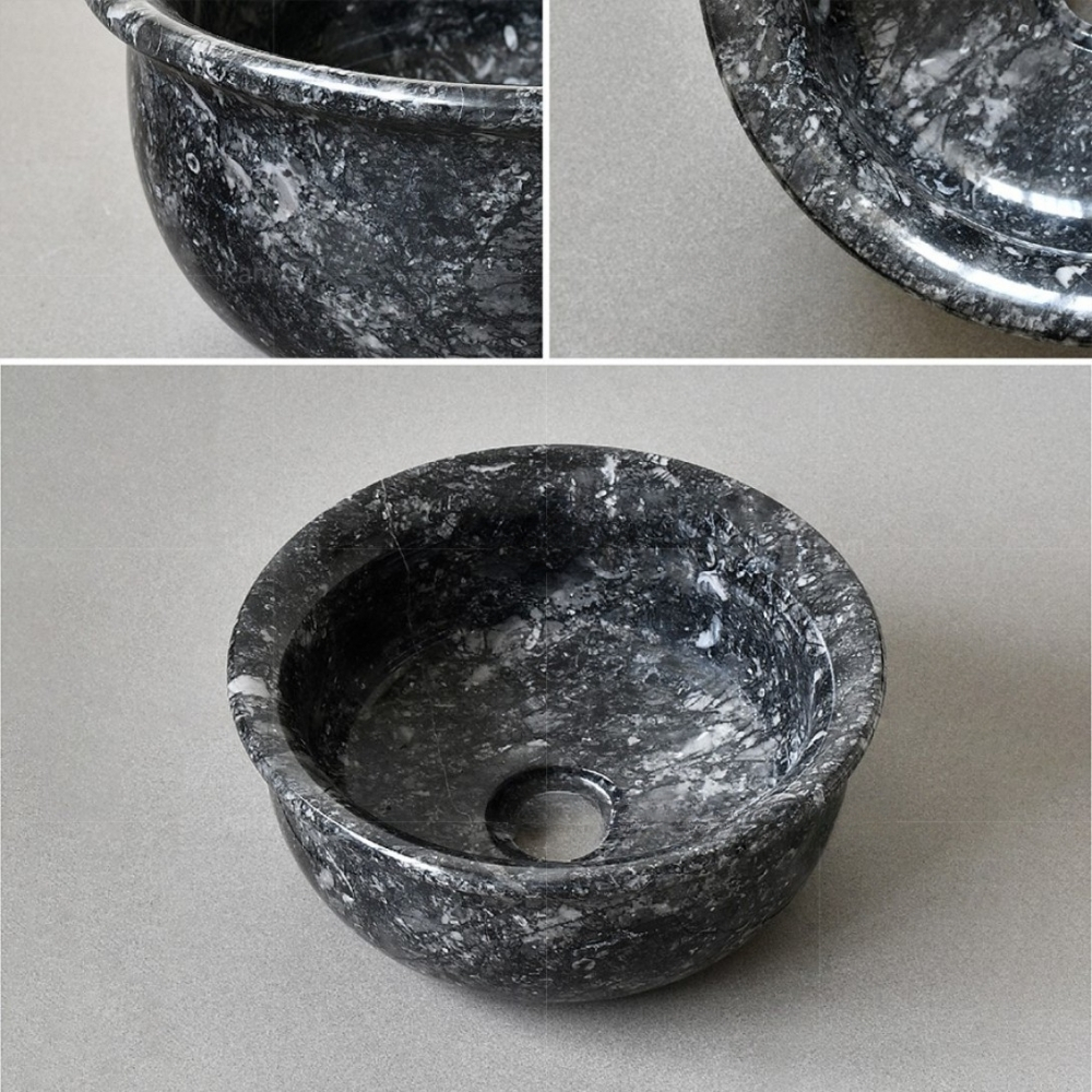 Chậu Rửa Mặt Lavabo Kanly MAR62V Đặt Bàn Đá Tự Nhiên 300x130 mm