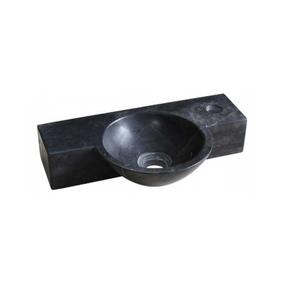 Chậu Rửa Mặt Lavabo Đá Kanly MAR6M2V Treo Tường Đá Tự Nhiên Màu Đen
