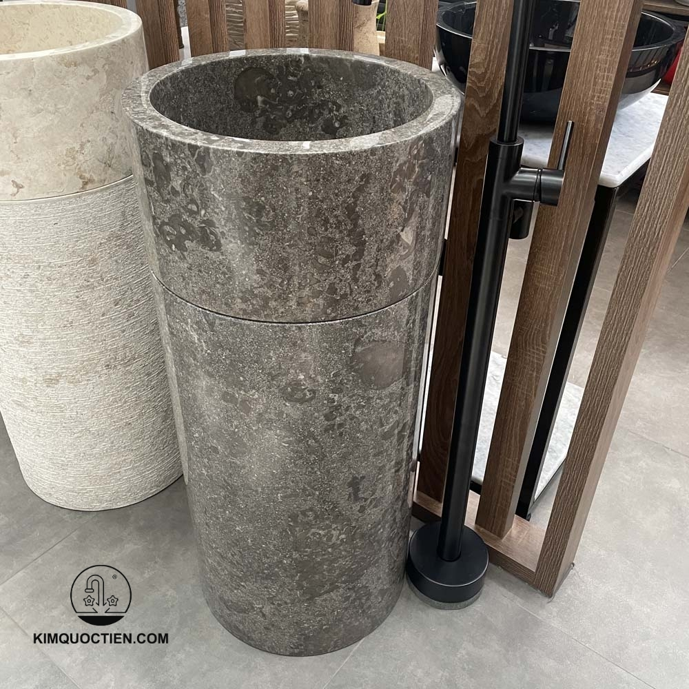Chậu Rửa Mặt Lavabo Trụ Đứng Kanly MAR74Fi / MAR71Fi Đá Marble Tự Nhiên Indo
