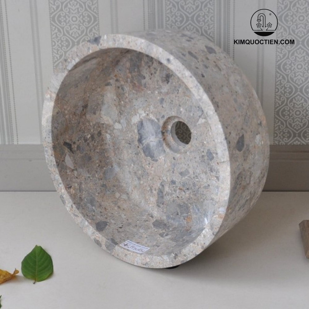 Chậu Rửa Mặt Lavabo Kanly MAR7E1 Đặt Bàn Đá Tự Nhiên 400x150 mm