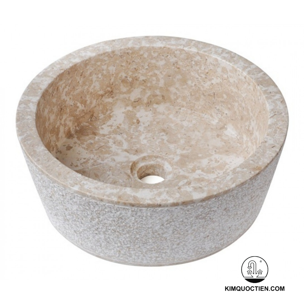 Chậu Rửa Mặt Lavabo Kanly MAR7E1I Đặt Bàn Đá Marble 400x150 mm
