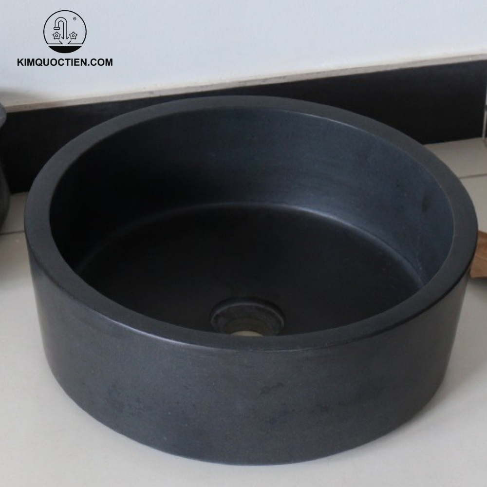 Chậu Rửa Mặt Lavabo Kanly MAR7E2 Đặt Bàn Đá Marble Màu Đen