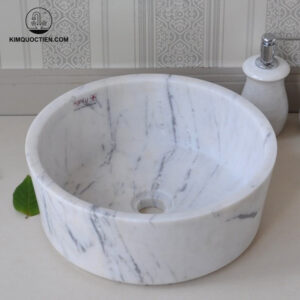 Chậu Rửa Mặt Lavabo Kanly MAR7E3 Đặt Bàn Đá Tự Nhiên 400x150 mm