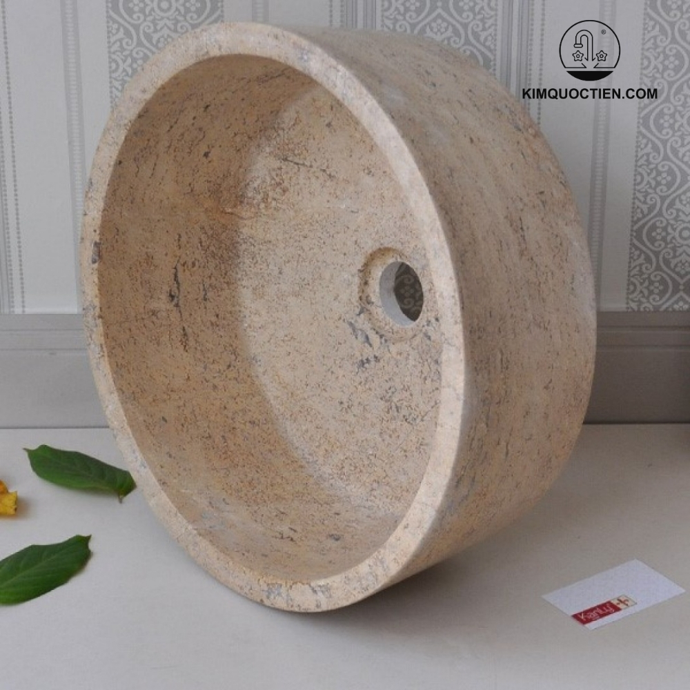 Chậu Rửa Mặt Lavabo Kanly MAR7E4 Đặt Bàn Đá Tự Nhiên 400x150 mm