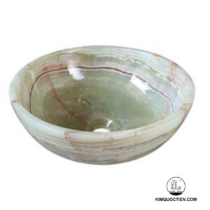 Chậu Rửa Mặt Lavabo Kanly ONY12 Đặt Bàn Đá Marble Tự Nhiên 400x150 mm