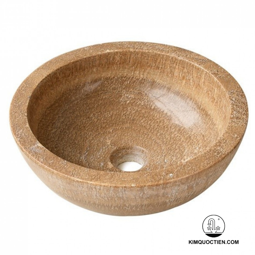 Chậu Rửa Mặt Lavabo Kanly ONY19I Đặt Bàn Đá Marble Tự Nhiên 400x150 mm