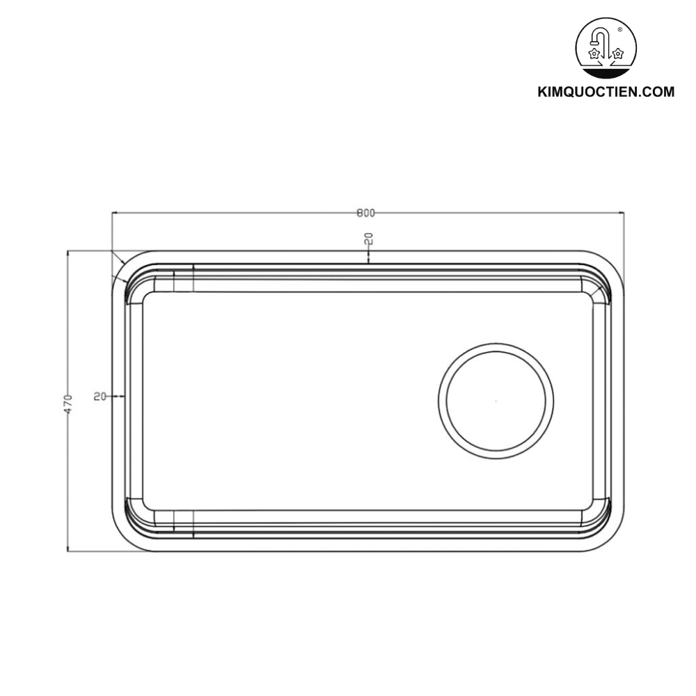 Chậu rửa bát phong cách Nhật KONOX R50 Tari 8047SU