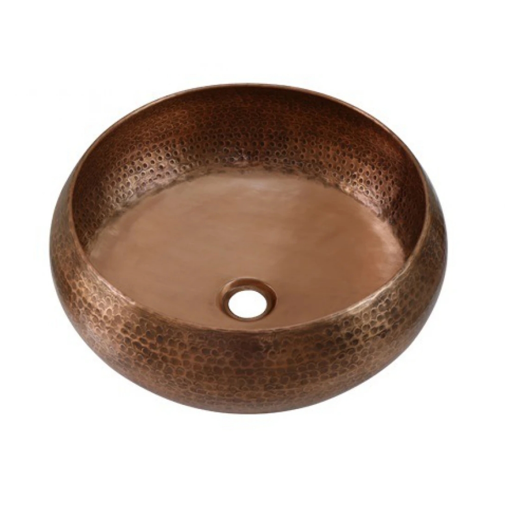 Chậu lavabo Kanly RSC121V đặt bàn đồng thau kiểu cổ tròn 420x160 mm