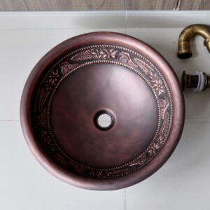 Chậu lavabo đặt bàn Kanly bằng đồng RSC304