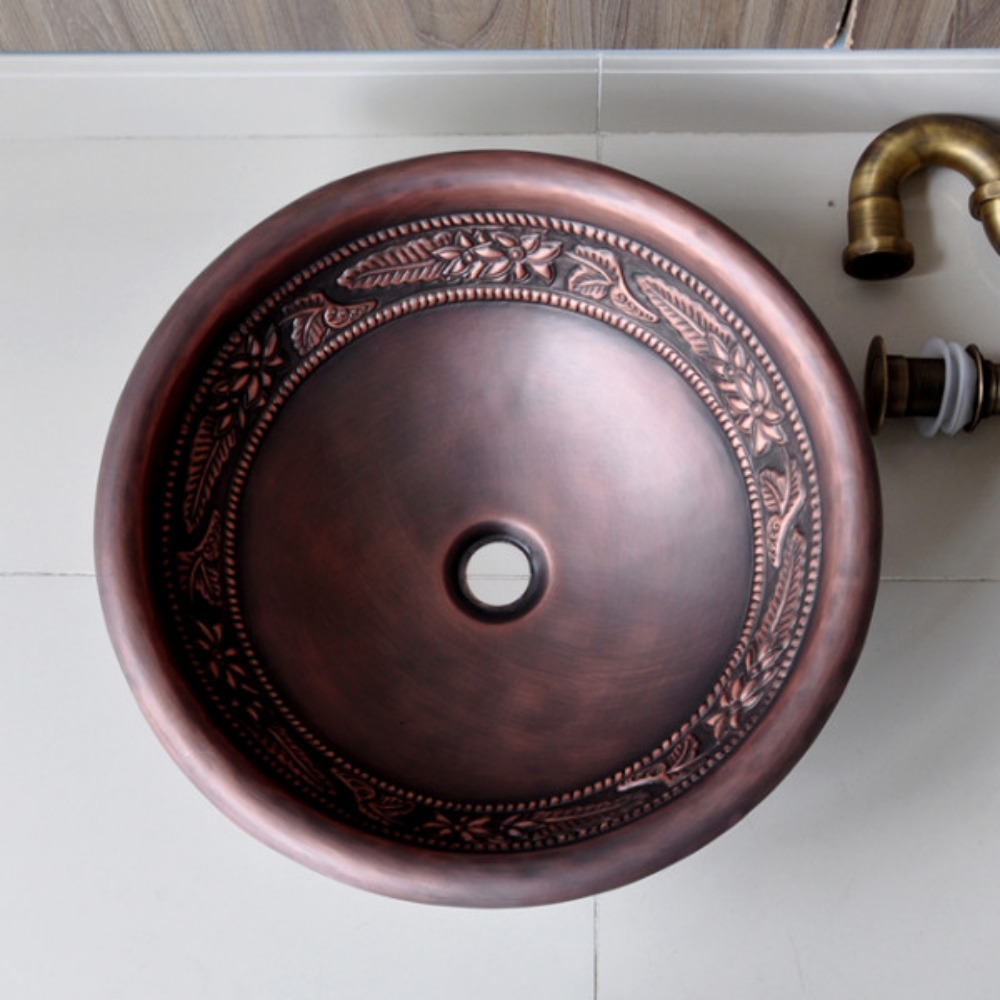 Chậu lavabo đặt bàn Kanly bằng đồng RSC304