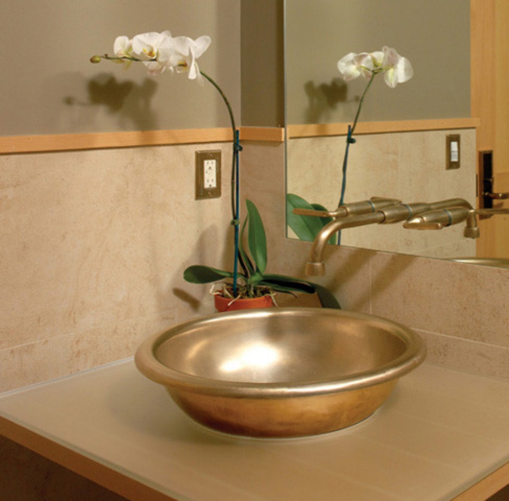 Chậu lavabo đặt bàn Kanly bằng đồng RSC319