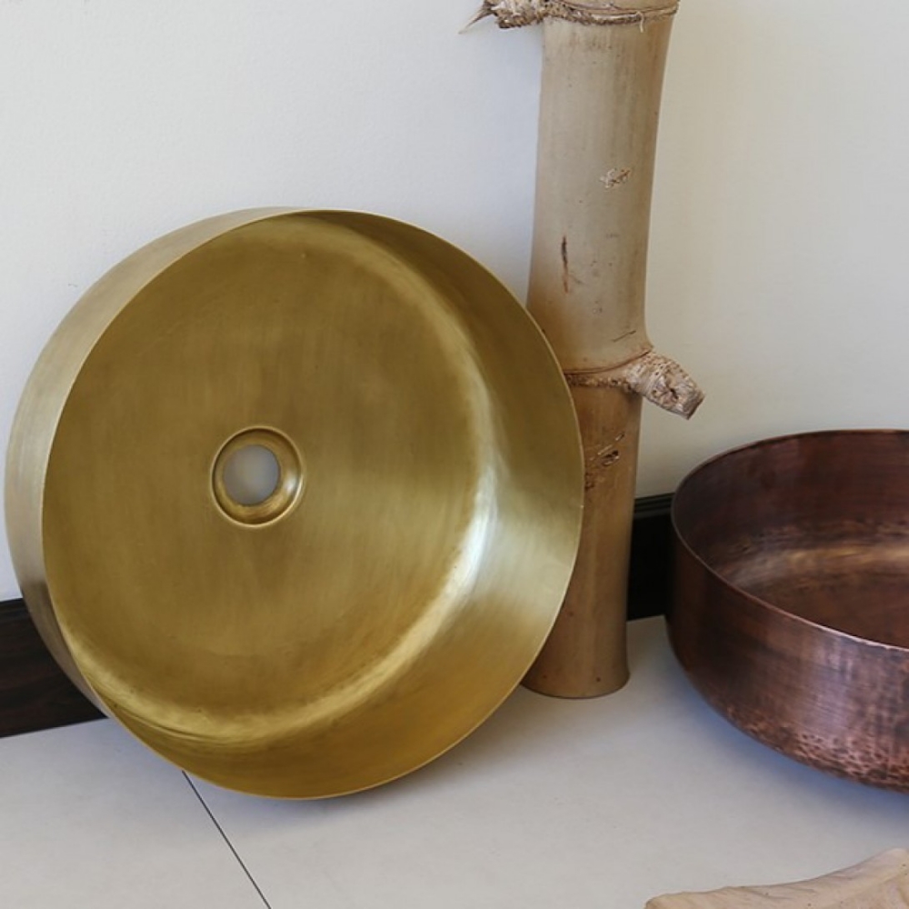 Chậu lavabo Kanly RSC401V đặt bàn phong cách đồng cổ 376x115 mm