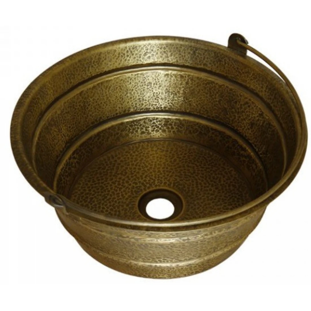 Chậu lavabo Kanly RSC411V đặt bàn đồng thau có quai xách 380x160 mm