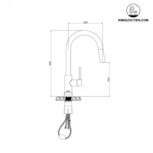 Vòi rửa bát dây rút KONOX Reno Smart