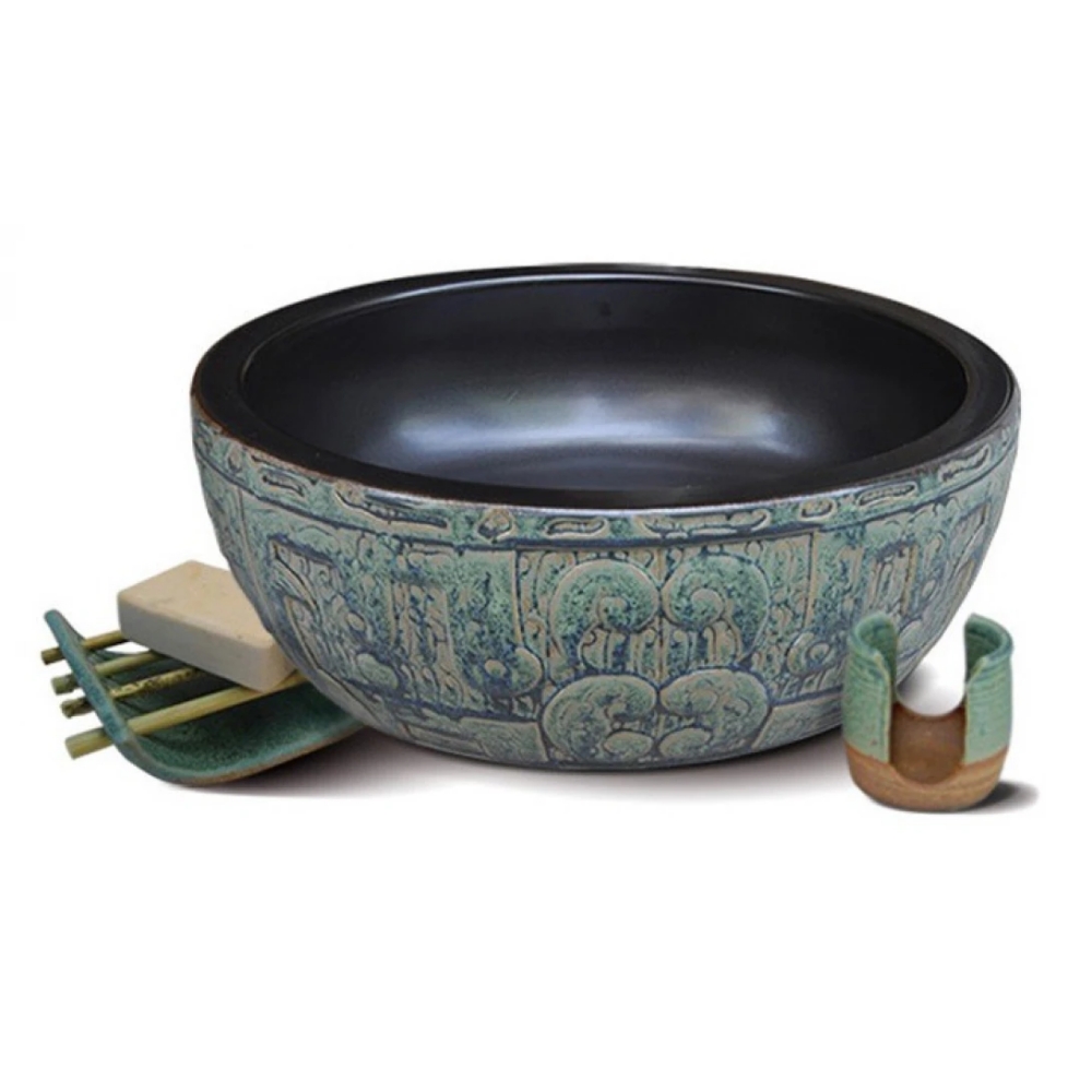 Chậu rửa mặt lavabo Kanly SU014 đặt bàn sứ mỹ thuật 400x150 mm