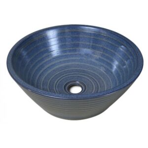 Chậu rửa mặt lavabo Kanly xanh SU018 đặt bàn sứ mỹ thuật 400x150 mm