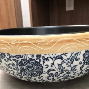 Chậu lavabo đặt bàn Kanly sứ hoa văn SU113