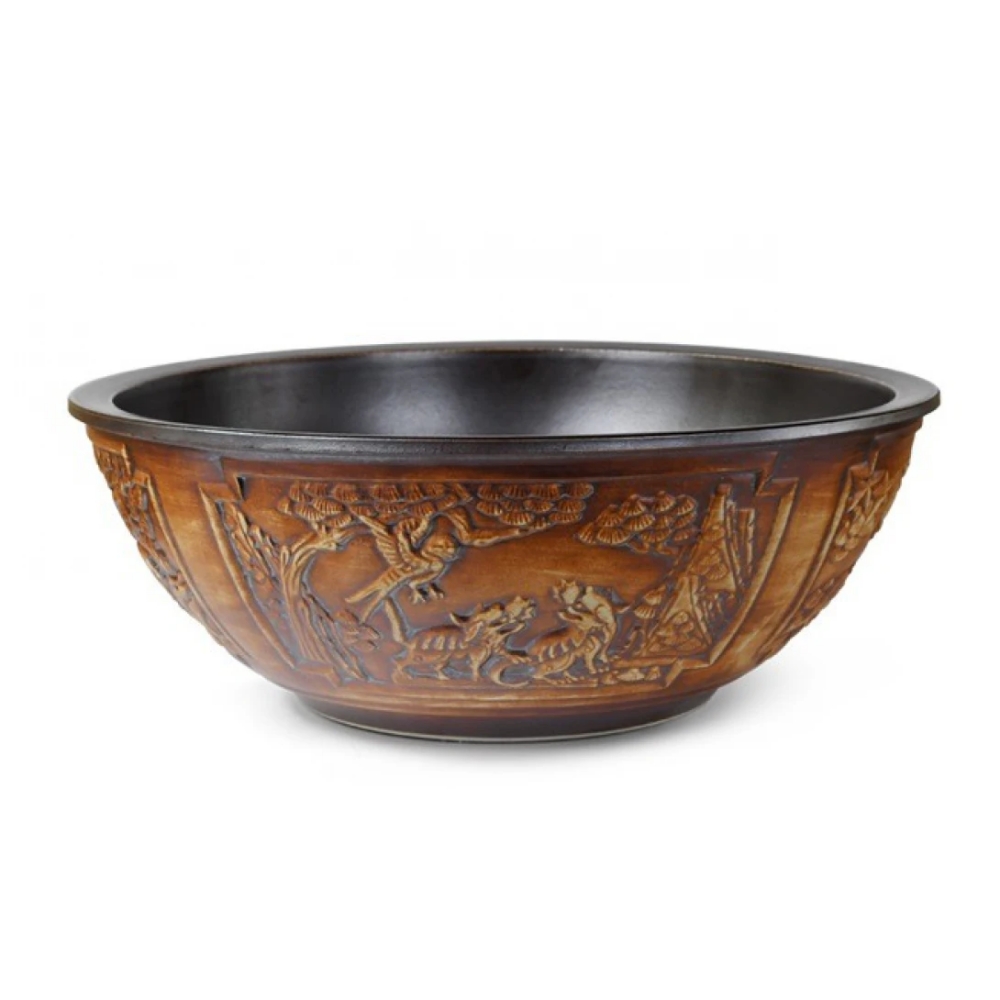 Chậu lavabo đặt bàn Kanly bằng sứ SU114