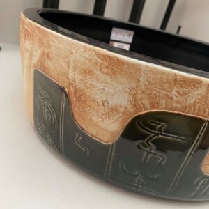 Chậu rửa mặt lavabo Kanly phong cách cổ điển SU116 đặt bàn sứ mỹ thuật 410x150 mm