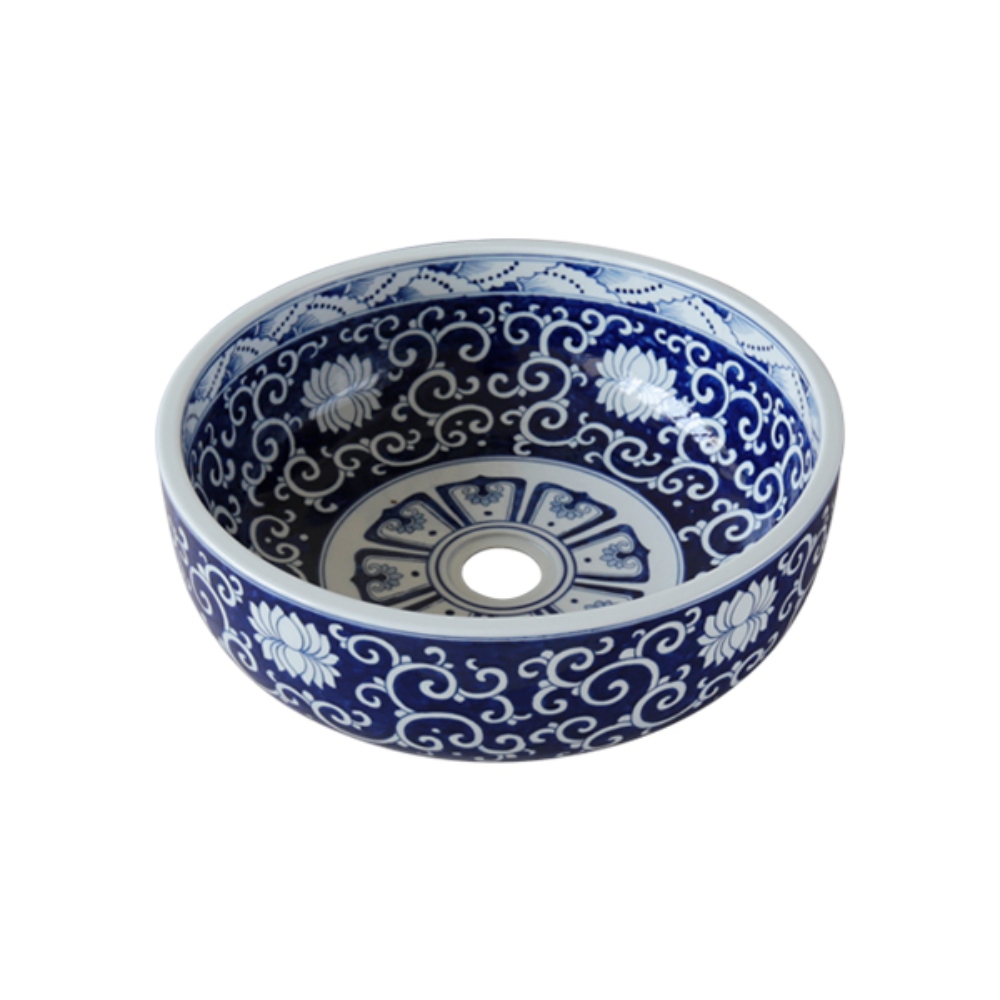 Chậu lavabo đặt bàn Kanly sứ hoa văn SU120