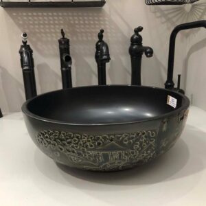 Chậu lavabo đặt bàn Kanly bằng sứ SU142