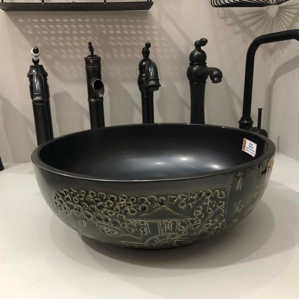 Chậu lavabo đặt bàn Kanly bằng sứ SU142