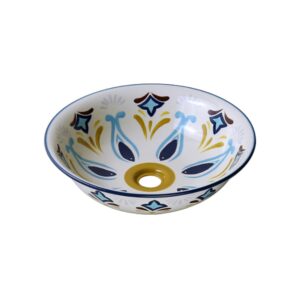 Chậu lavabo đặt bàn Kanly sứ hoa văn SU403