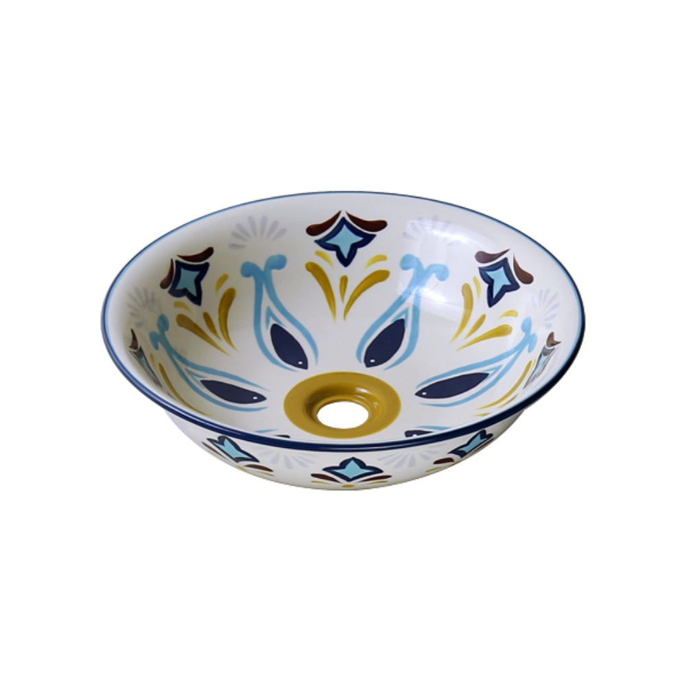 Chậu lavabo đặt bàn Kanly sứ hoa văn SU403