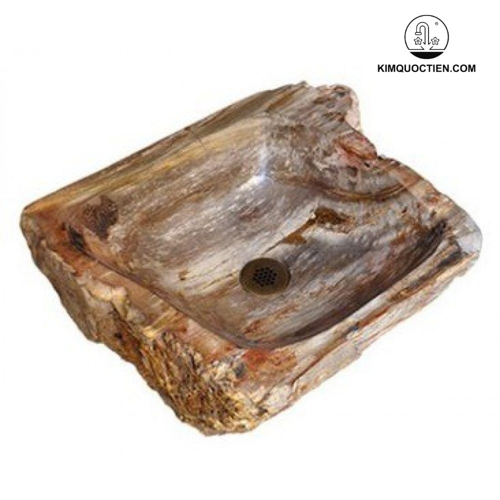 Chậu Rửa Mặt Lavabo Gỗ Hóa Thạch Kanly WDM04i Đặt Bàn 400x150 mm