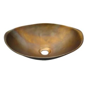 Chậu Lavabo Kanly BS048 đặt bàn đồng thau giả cổ 430x340x120 mm