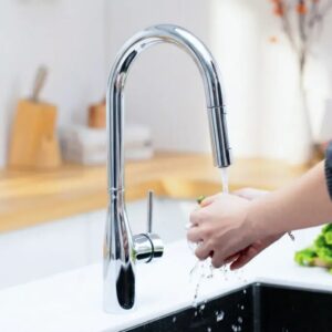 Vòi rửa chén dây rút NOBIBOX JAPA NX998 tích hợp công nghệ dòng chảy NEOPERL