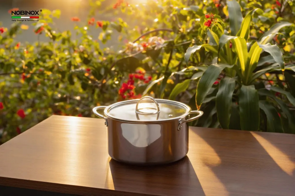 Phần nắp nồi được làm từ kính chịu nhiệt trong suốt