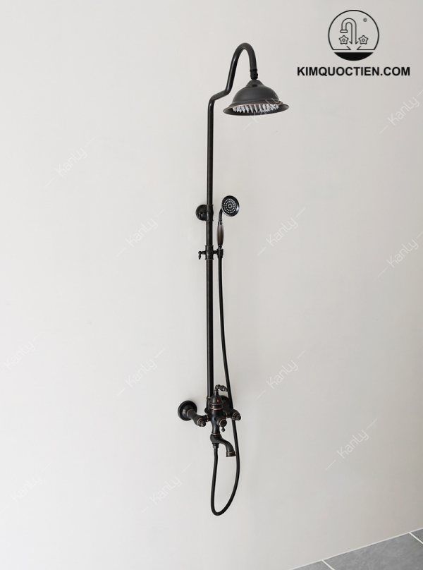 Sen Cây Kanly GCS14B Nóng Lạnh Đồng Thau Cổ Điển Màu Đen