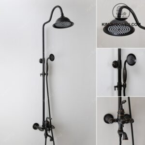 Sen Cây Kanly GCS14B Nóng Lạnh Đồng Thau Cổ Điển Màu Đen