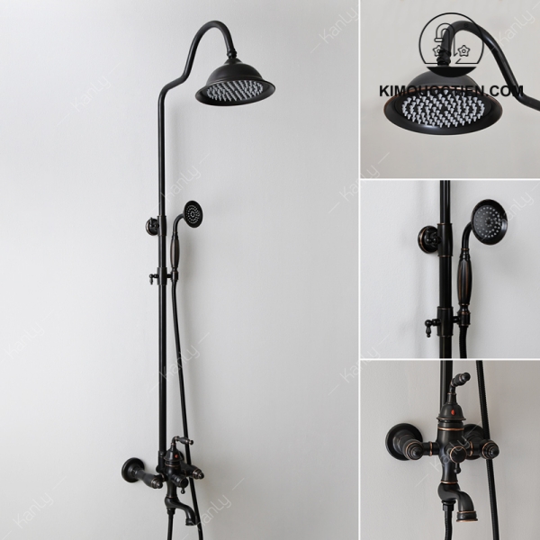 Sen Cây Kanly GCS14B Nóng Lạnh Đồng Thau Cổ Điển Màu Đen