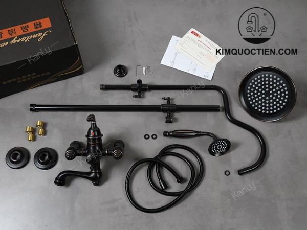 Sen Cây Kanly GCS14B Nóng Lạnh Đồng Thau Cổ Điển Màu Đen