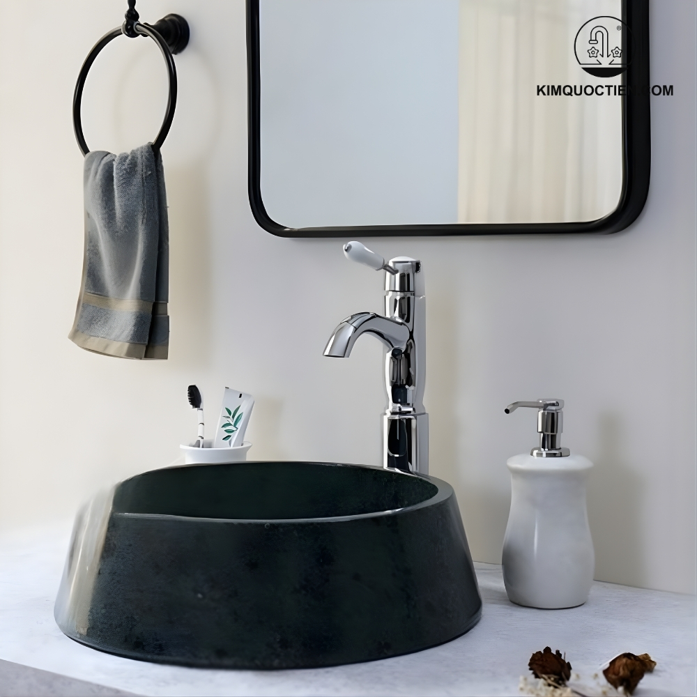 Vòi Lavabo Kanly CHA09 Nóng Lạnh Bằng Đồng Mạ Chrome