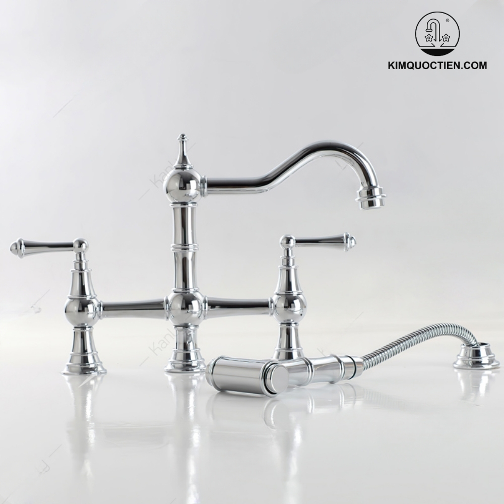 Vòi Lavabo Kanly CHB09 Nóng Lạnh Âm Bàn Mạ Chrome