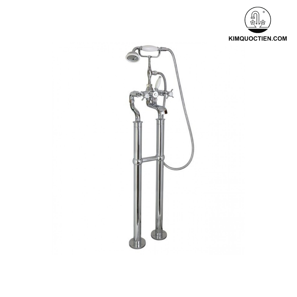 Vòi Sen Xả Bồn Tắm Kanly CHS09 Nóng Lạnh Đồng Mạ Chrome Cổ Điển