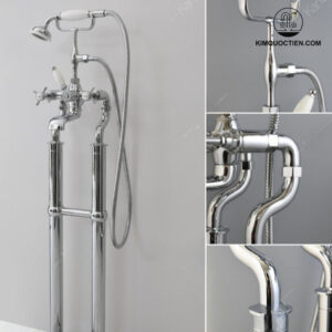 Vòi Sen Xả Bồn Tắm Kanly CHS09 Nóng Lạnh Đồng Mạ Chrome Cổ Điển